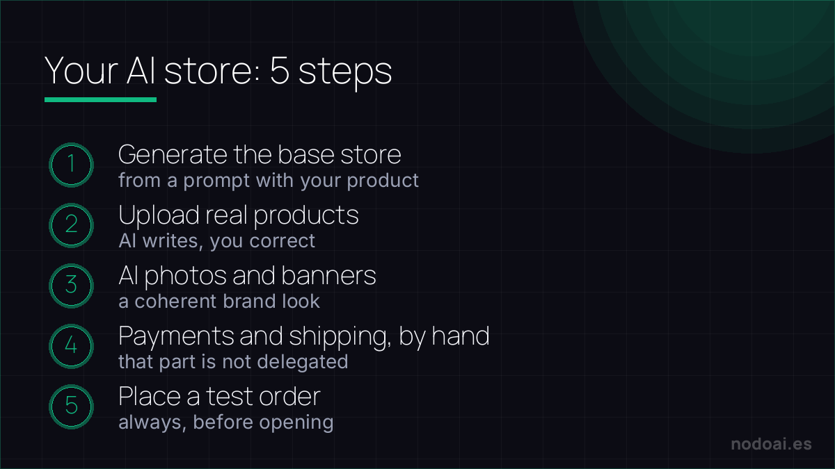 The 5 steps to create an online store with AI