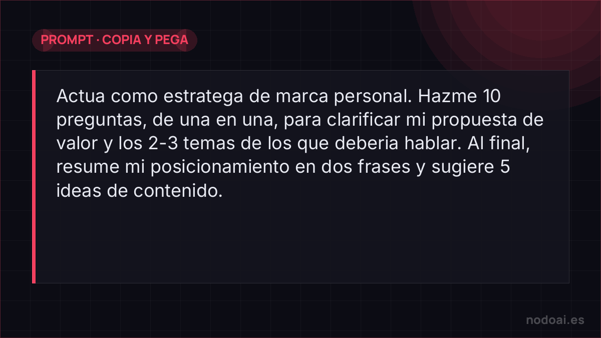 Prompt para definir tu marca personal con IA