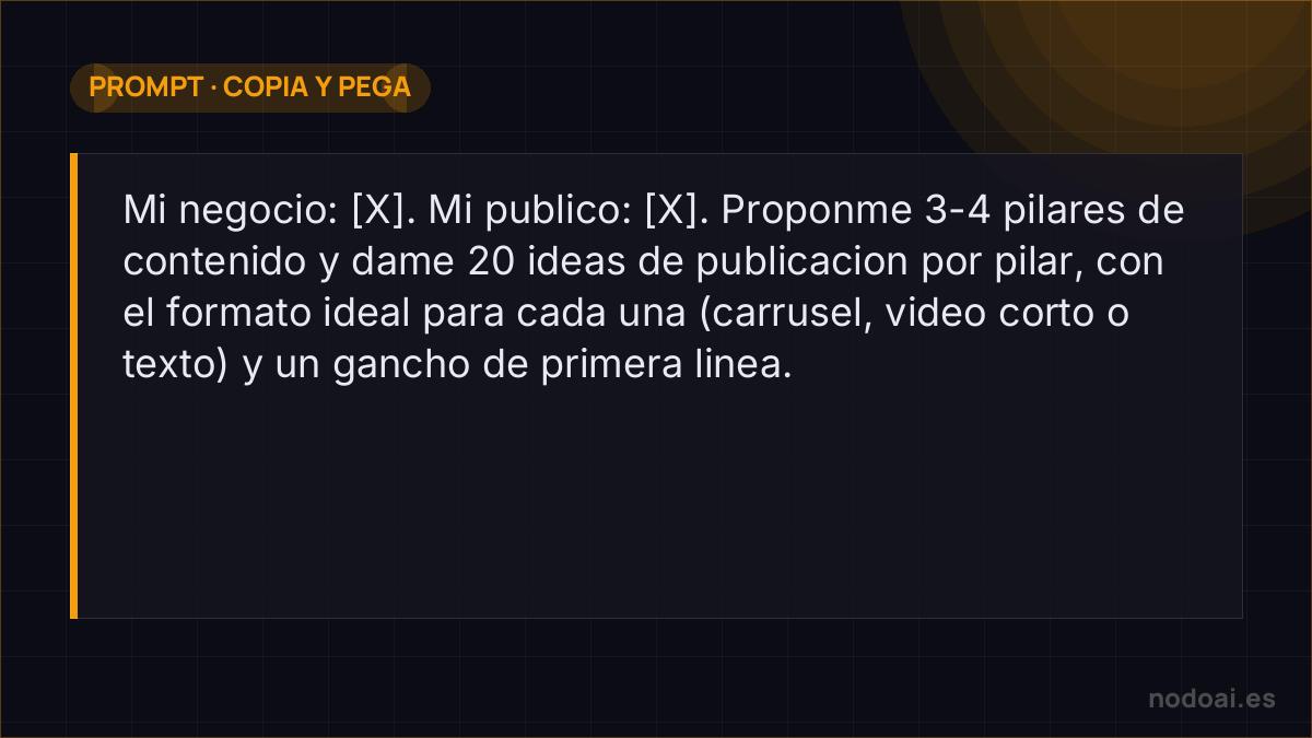 Prompt para generar tu calendario de contenido con IA