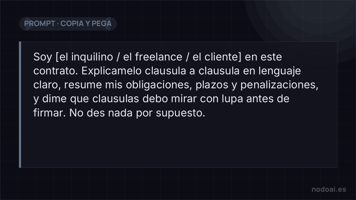 Prompt para entender un contrato con IA (no es asesoramiento legal)
