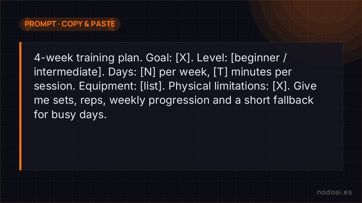 Prompt to ask AI for a workout plan (guidance)