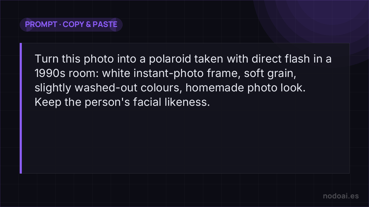 Copy-ready prompt: AI polaroid in Gemini