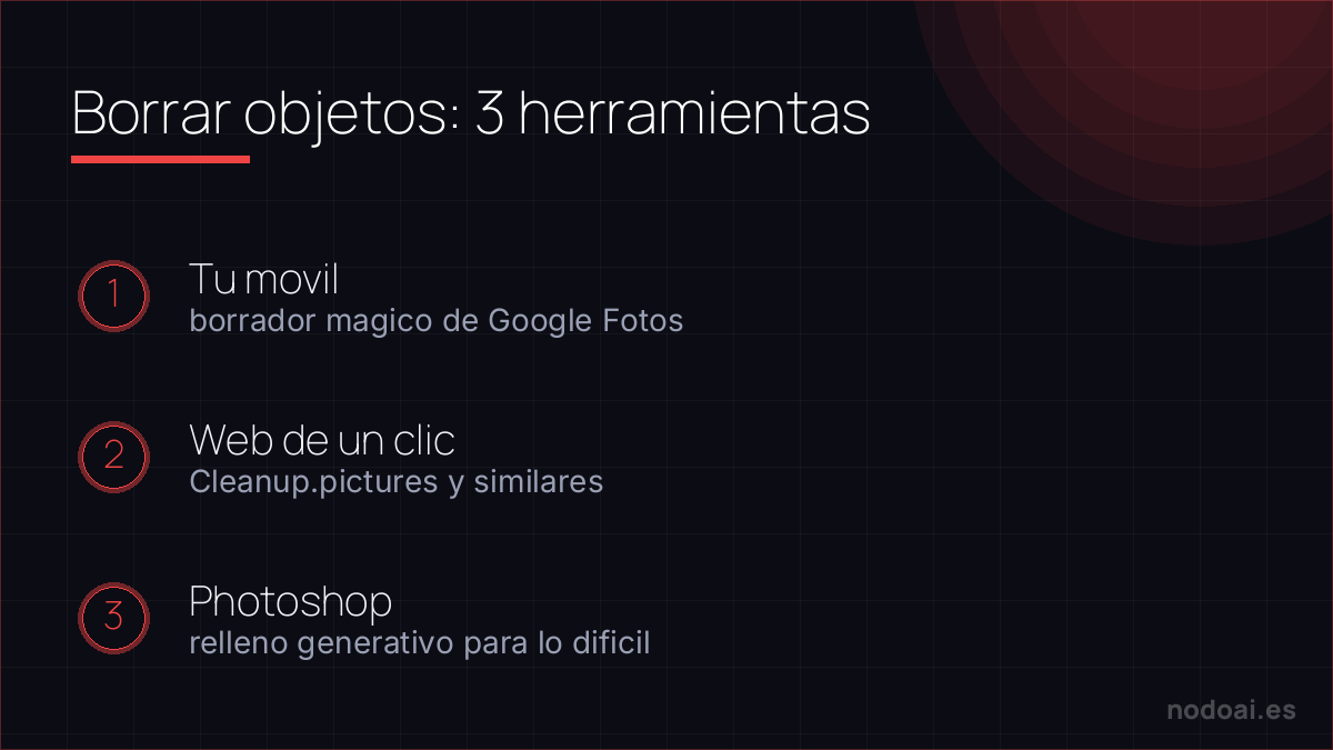 Tres herramientas para quitar objetos de una foto con IA