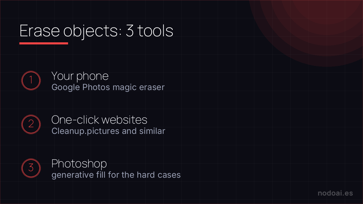Three tools to remove objects from a photo with AI