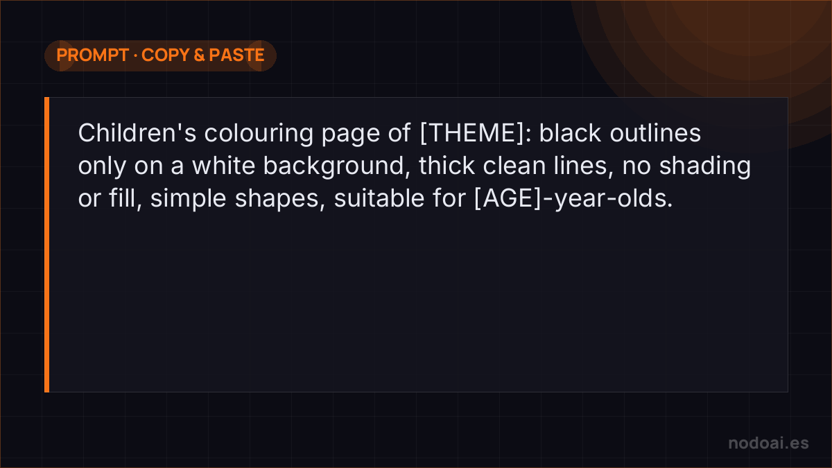 Copy-ready prompt: AI colouring pages